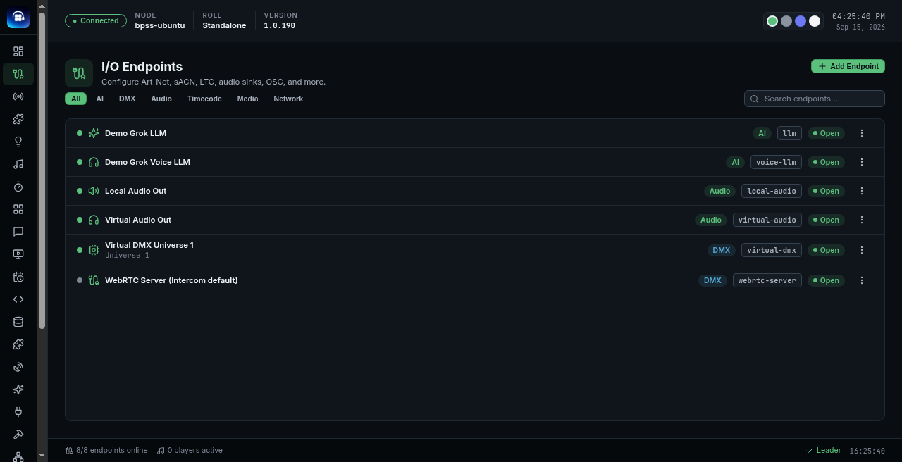 I/O Endpoints — Demo Grok LLM + Demo Grok Voice LLM Open