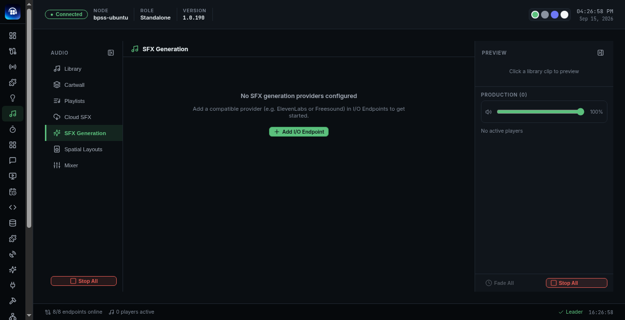 SFX Generation — no provider configured